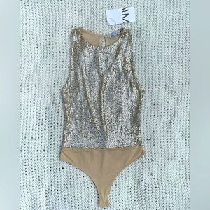 Size small brand new with tag, Zara sequined bodysuit.